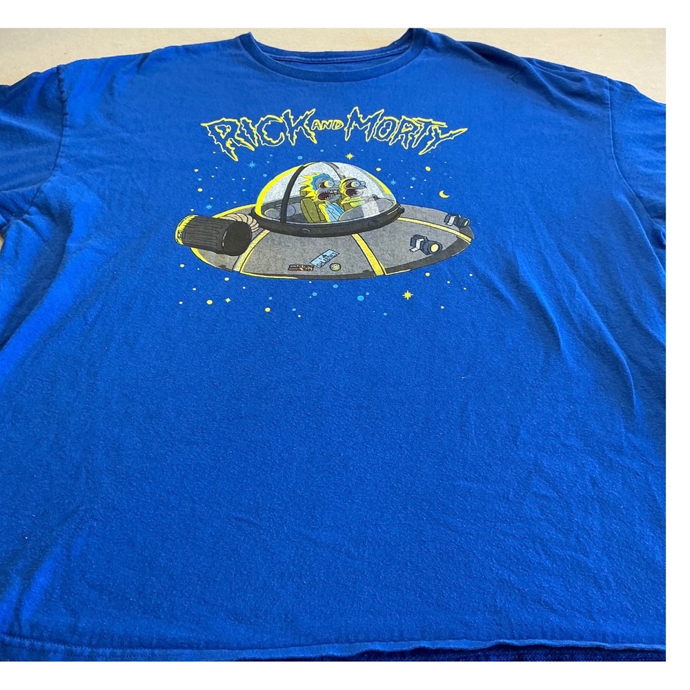 Ripple Junction Rick and Morty T-Shirt Space Cruiser‎ Graphic Blue 3X Adult Swim